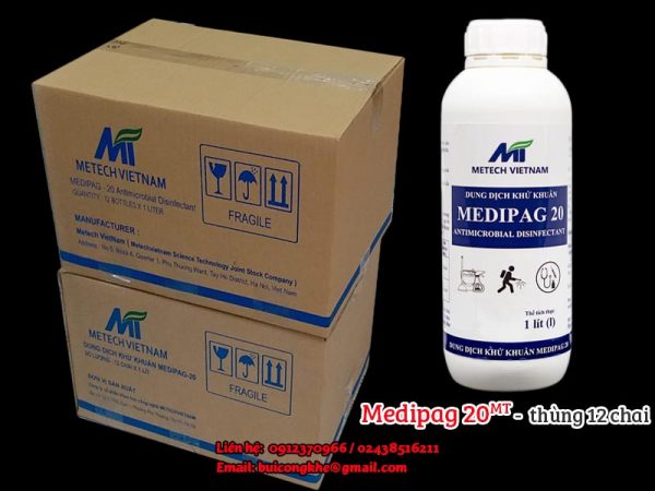 Dung dịch kháng khuẩn Medipag 20 MT thùng 12 chai